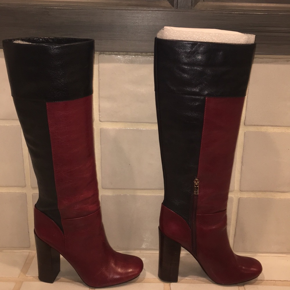 Tory Burch Alicia color Block Heel Tall Boots